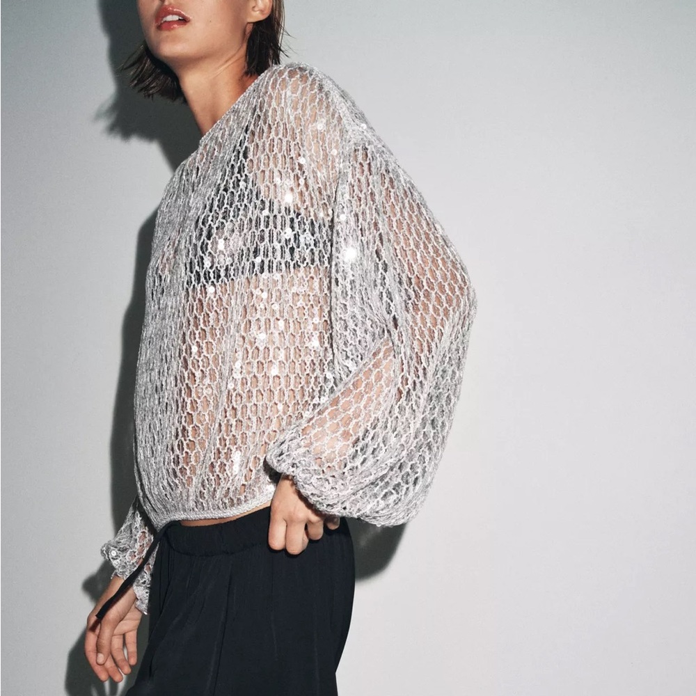 ZARA ZW COLLECTION SEQUIN TOP - Picture 7 of 15